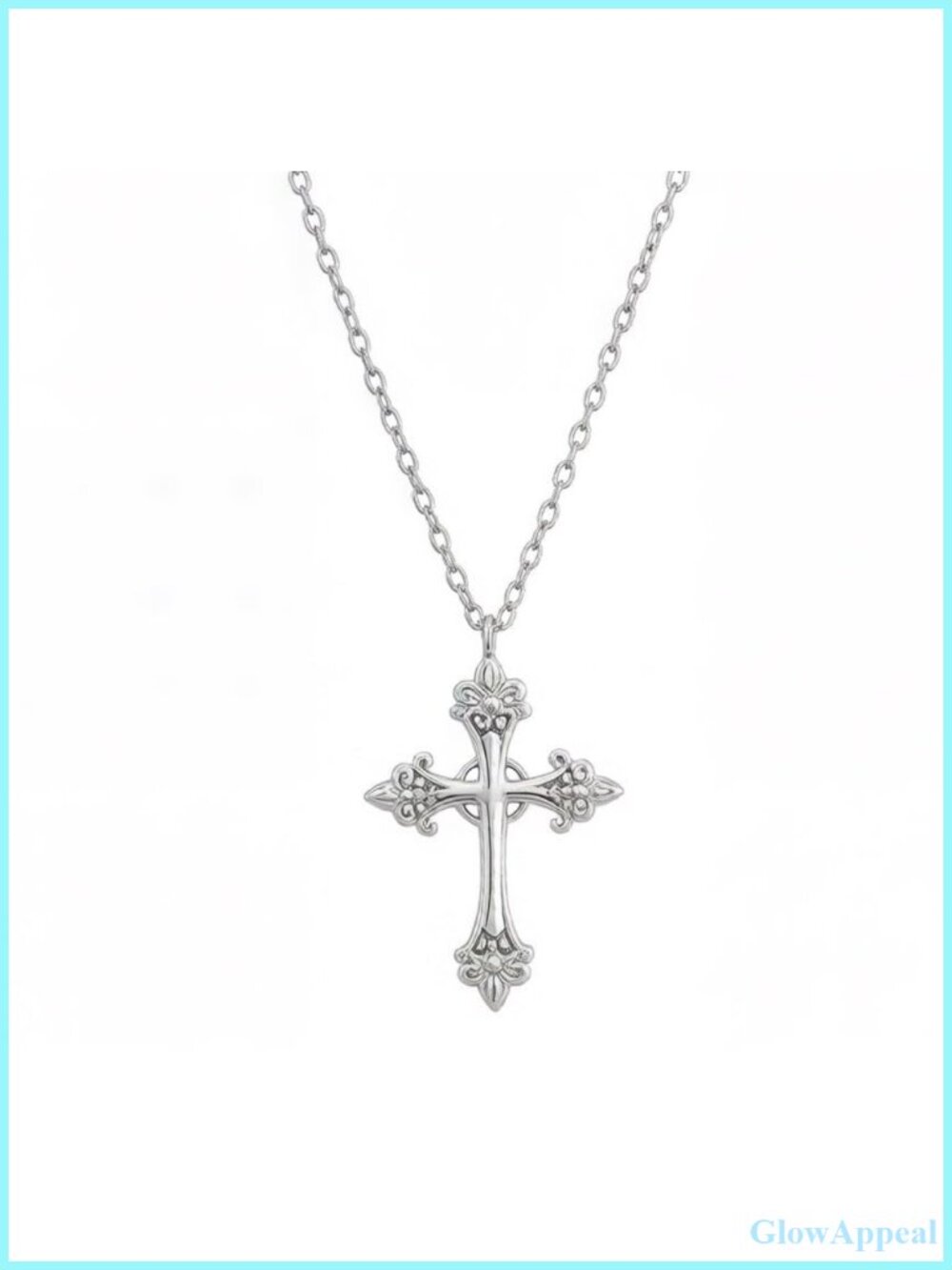 Big Cross Necklace 23" Stainless Steel Chain Women's Vintage Goth Y2K